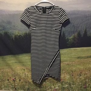 Wilde Heart Striped, Bodycon Asymmetrical Dress